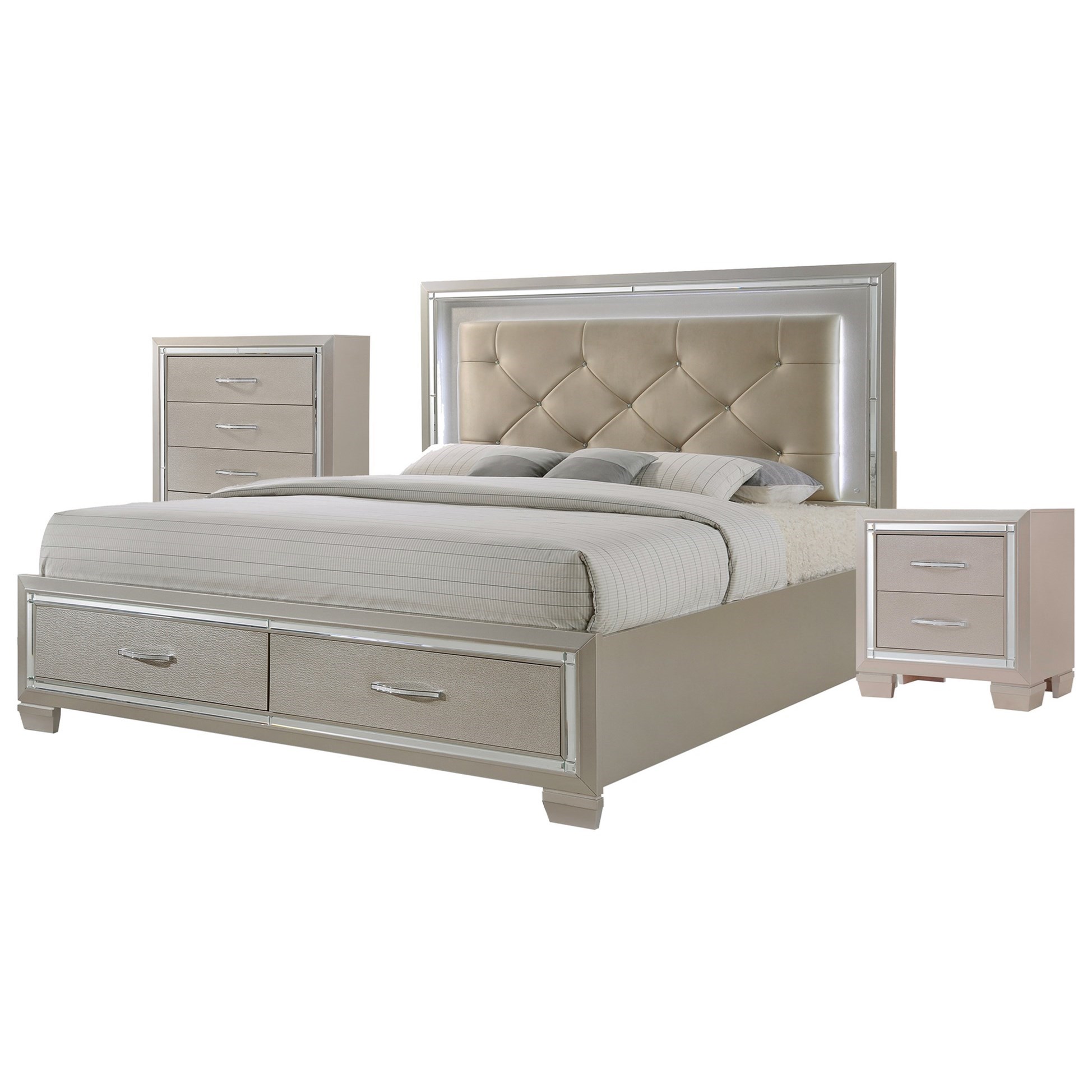 Elements Platinum Queen 3 Piece Bedroom Group Royal Furniture